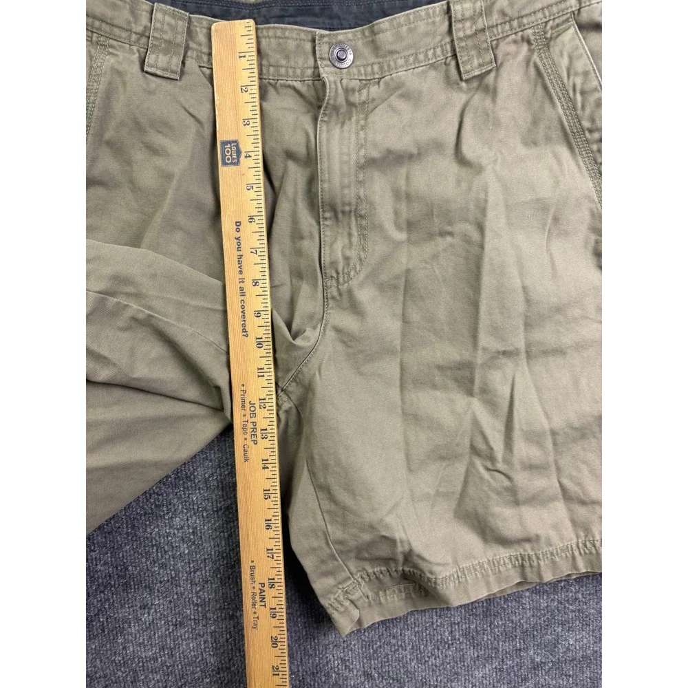 Columbia Cargo Shorts Mens 38 Green Omni-Shield‎ Cotton Canvas Hiking XM4452